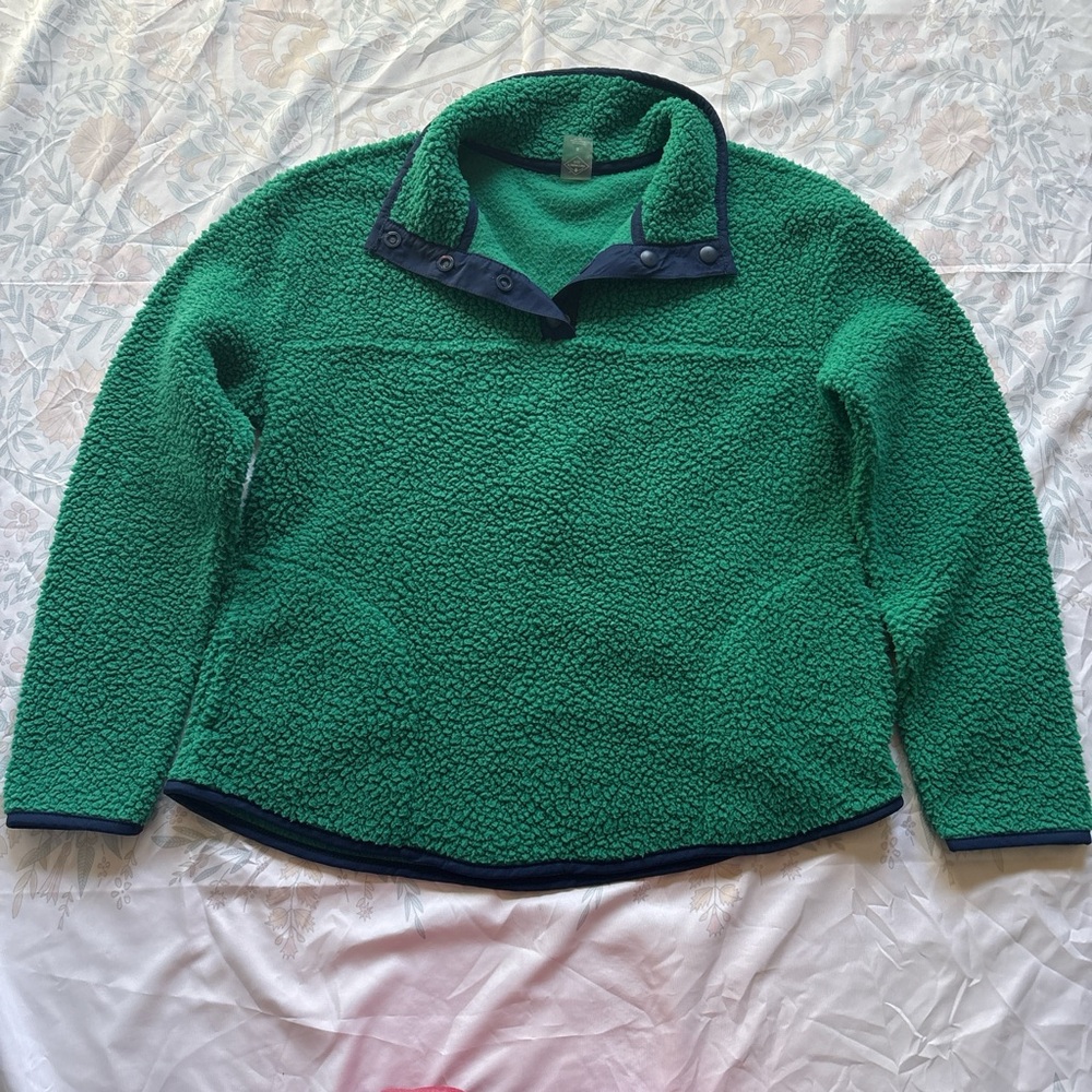 St. John's Bay Teal Fleece with Dark Blue Trim